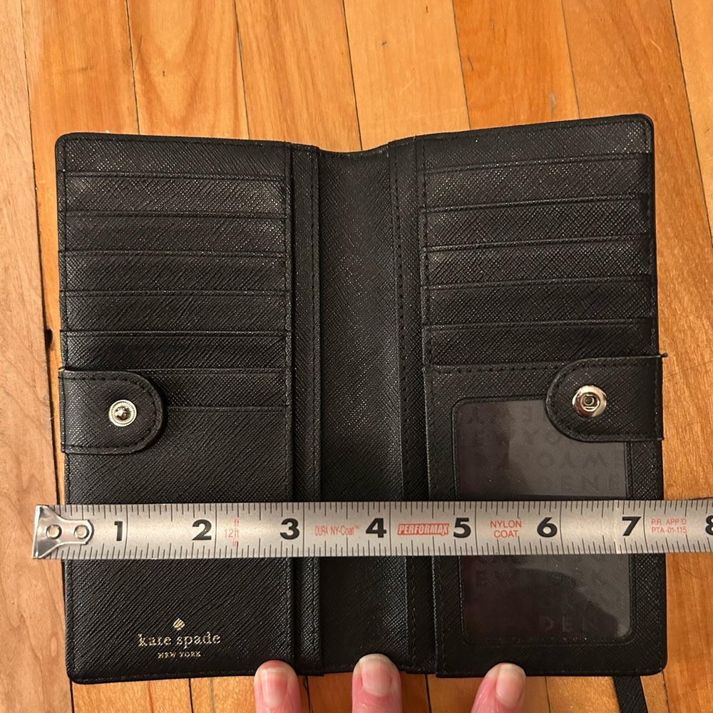Kate Spade Black and Ecru Leather Card Wallet - Picture 6 of 6